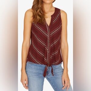 Sanctuary Stylish ‘Henna Stripe’ Shirt Sleeveless Tank Top NEW Size L Beautiful!